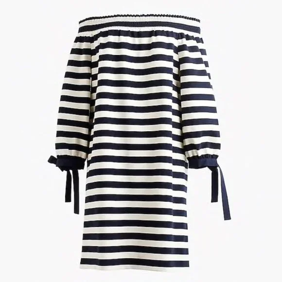 J. Crew | Dresses | J Crew Off The Shoulder Striped Dress | Poshmark